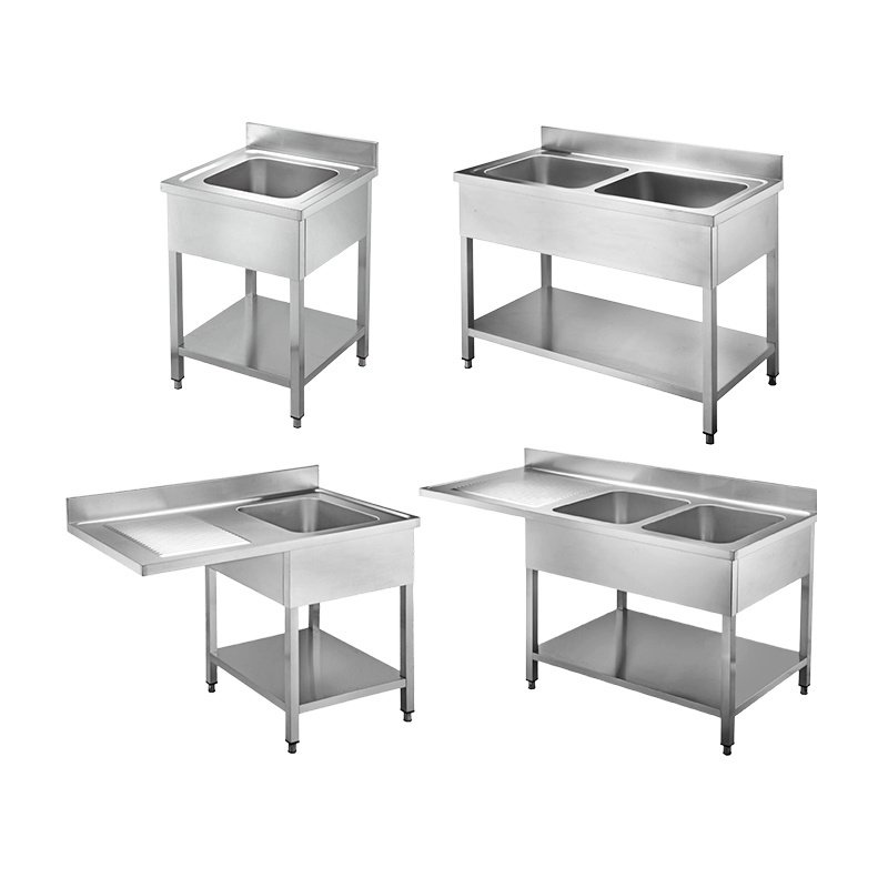 Best quality stainless steel commercial fish cleaning kitchen with sink work table