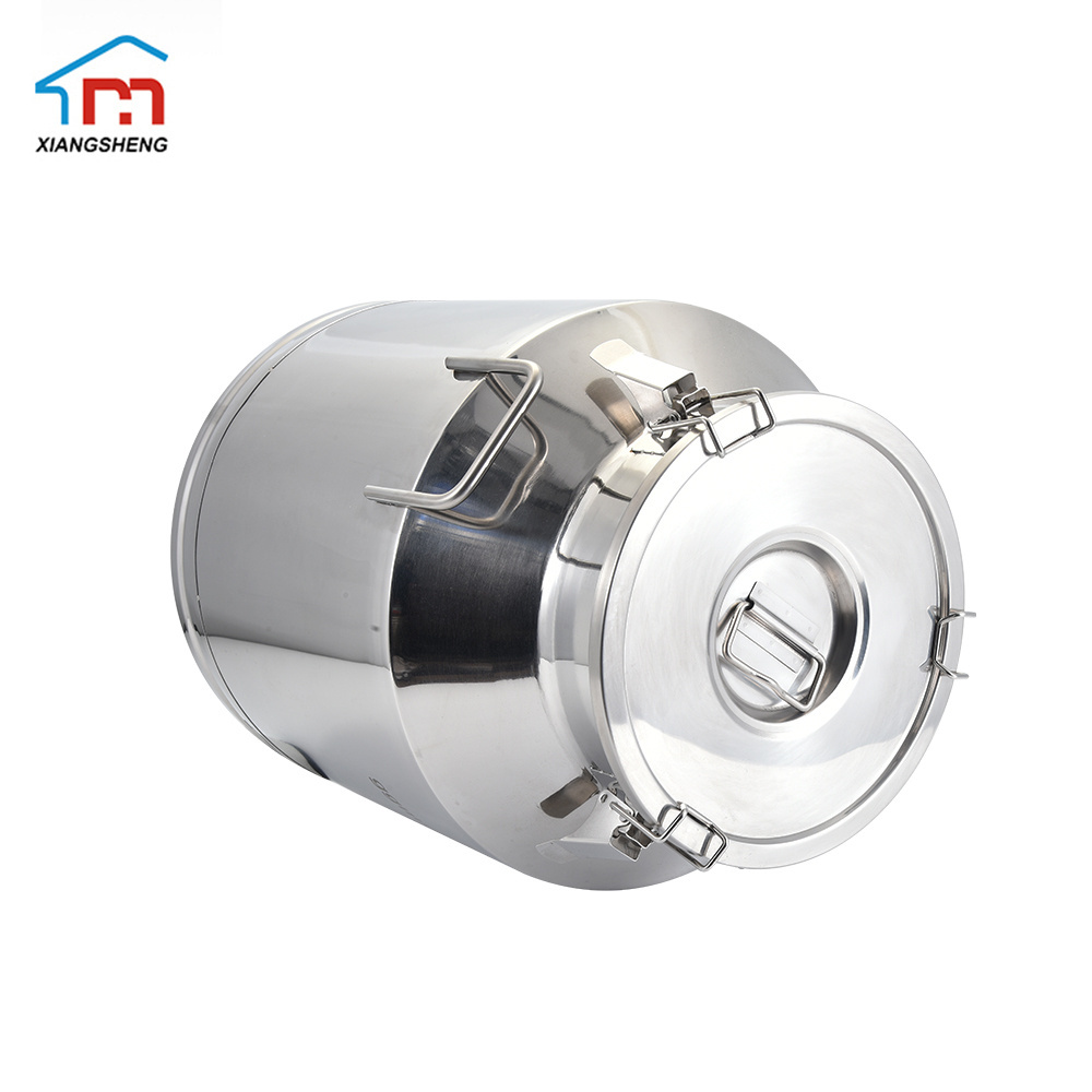 Stainless Steel Milk Can Wine Pail Bucket Water Jug oil Liquid Storage Pail with Lid Commercial Fermentation Barrel