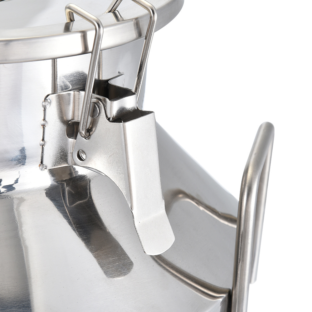 Stainless Steel Milk Can Wine Pail Bucket Water Jug oil Liquid Storage Pail with Lid Commercial Fermentation Barrel