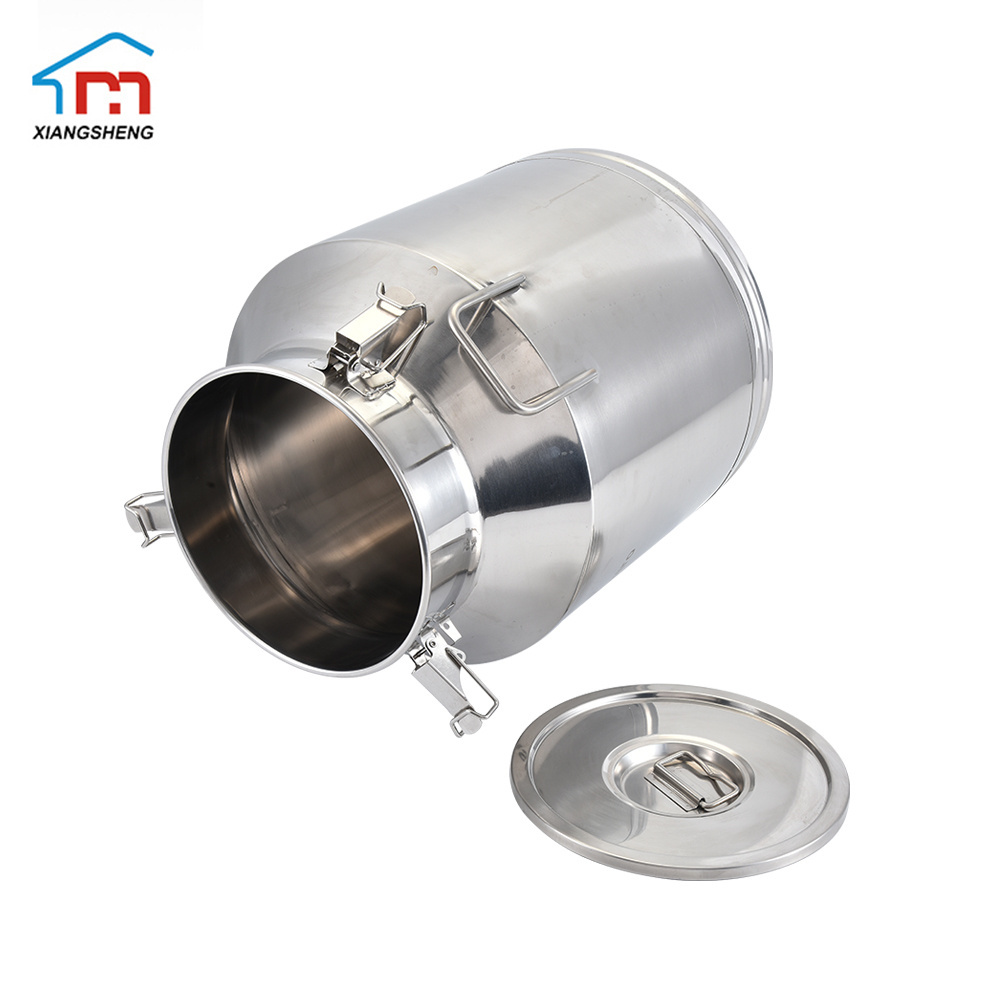 Stainless Steel Milk Can Wine Pail Bucket Water Jug oil Liquid Storage Pail with Lid Commercial Fermentation Barrel