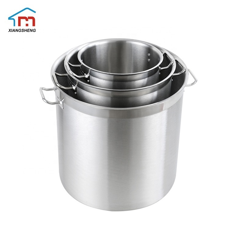 commercial industrial large 304 stainless steel cooking high stock pot warmer range  wholesale set soup and stock pot