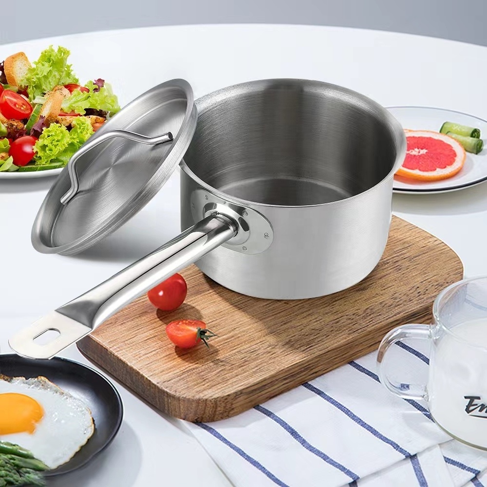 Multifunction Stainless Steel Composite Bottom Handheld Cooking Soup Pot Sauce Pan Milk Pot