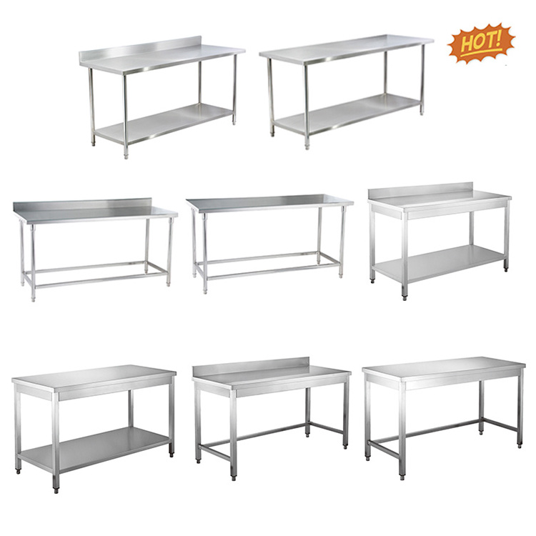 Premium quality stainless steel commercial kitchen industrial work table