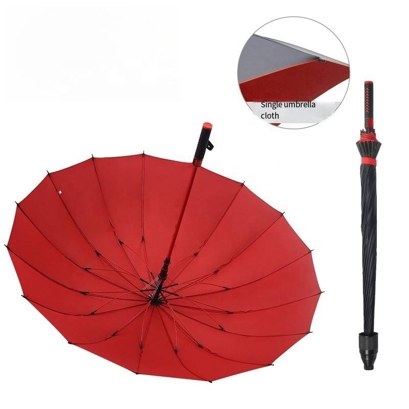 Promotional Custom Logo Branded Golf Umbrella Wind-Proof Automatic Large Pongee Straight Design Adult Size Camping Outdoor Use