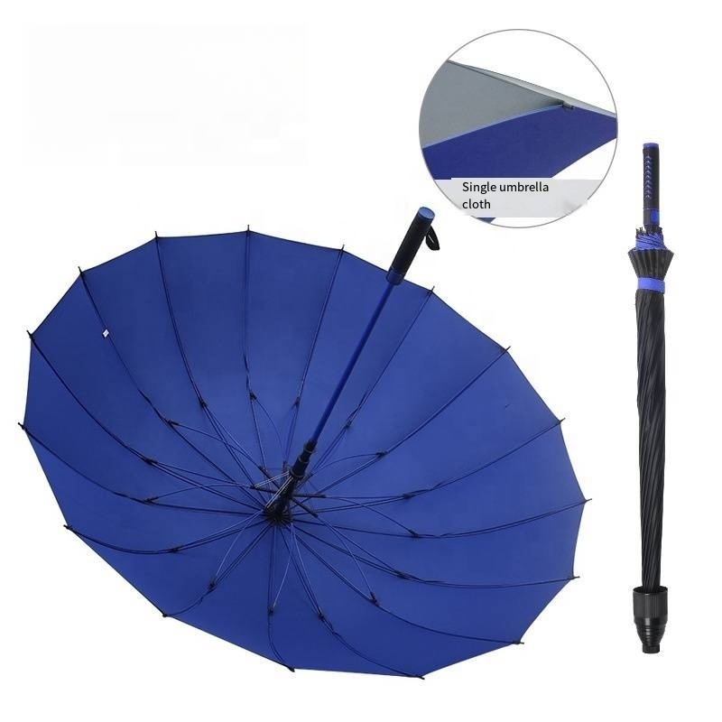 Promotional Custom Logo Branded Golf Umbrella Wind-Proof Automatic Large Pongee Straight Design Adult Size Camping Outdoor Use