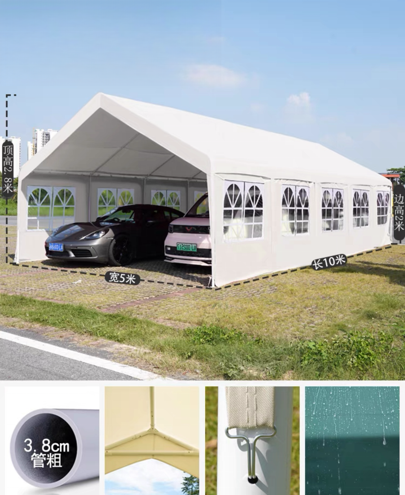 5x6 Outdo or Aluminium Budget Lite Frame Canopy Tent Custom Print Promotional Logo Folding Commercial Gazebo for Trade Shows