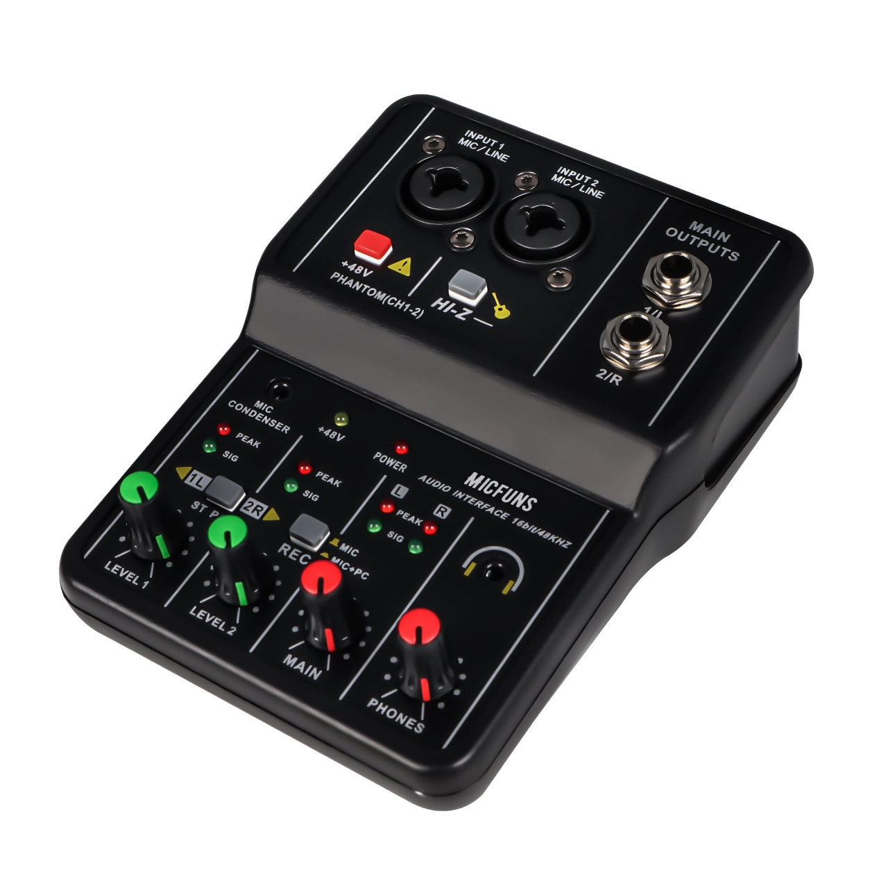 M12 Mini USB sound card / 2-channel mono stereo monitor recording microphone and computer sound