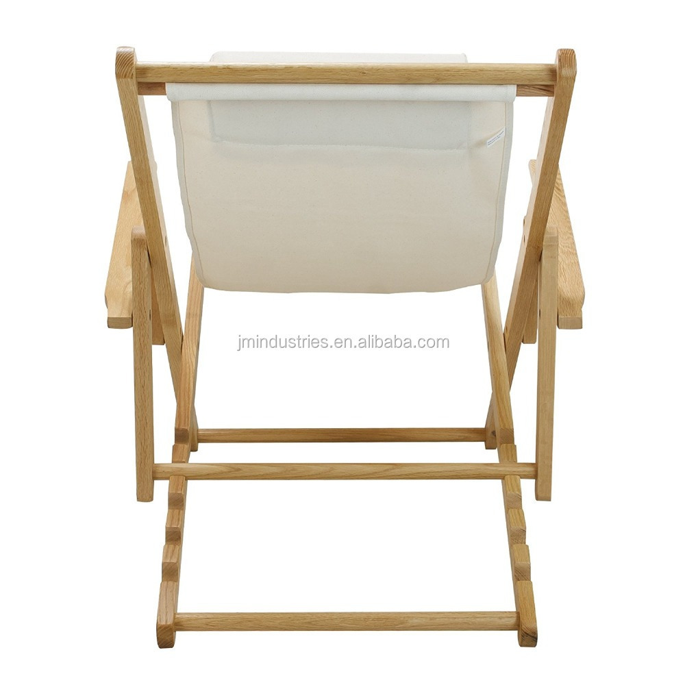 Adjustable Wood Foldable Deck Beach Chair