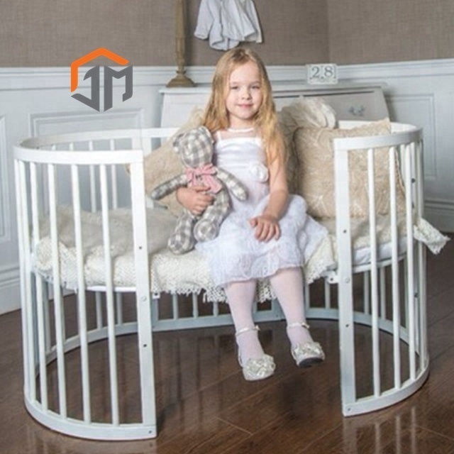 Hot Sale Convertible Rounded Edges Baby Bed Round Kids Bed