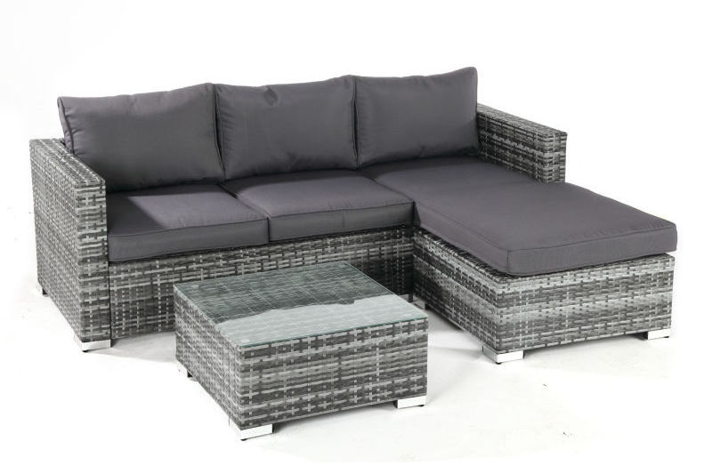 3-Piece Patio Outdoor Rattan Sofa Lounge Furniture Set