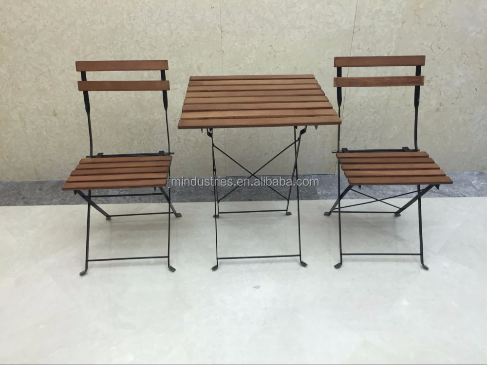 3 Pcs Patio Metal Bistro Set Outdoor Folding Furniture Set, Stable Steel Table and Chair Camping Set