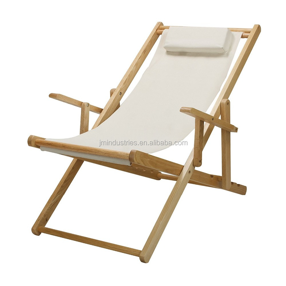 Adjustable Wood Foldable Deck Beach Chair