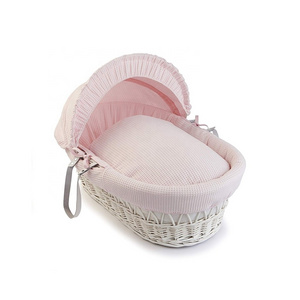 Wicker Baby Moses Basket Baby Basket Bed with Bedding Set