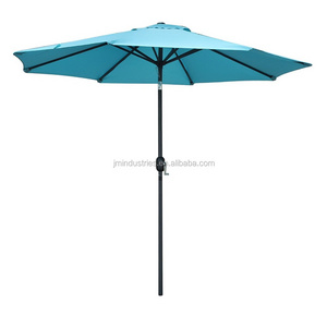 9' Aluminum Patio Umbrella UV Protection Fade Resistant Outdoor Market Umbrella with Push Button Tilt, 8 Ribs,