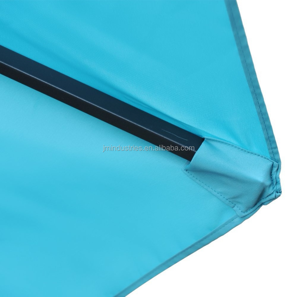 9' Aluminum Patio Umbrella UV Protection Fade Resistant Outdoor Market Umbrella with Push Button Tilt, 8 Ribs,