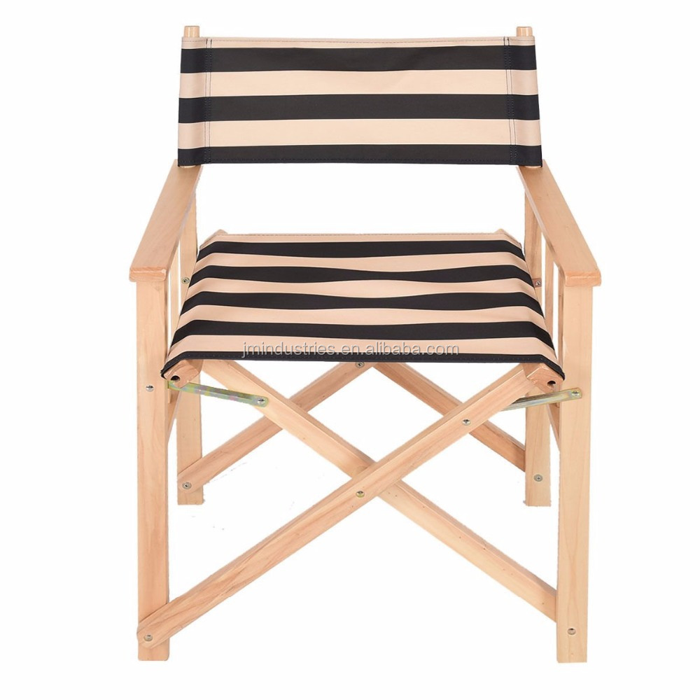 Stripe Canvas Wood Foldable Director Chair