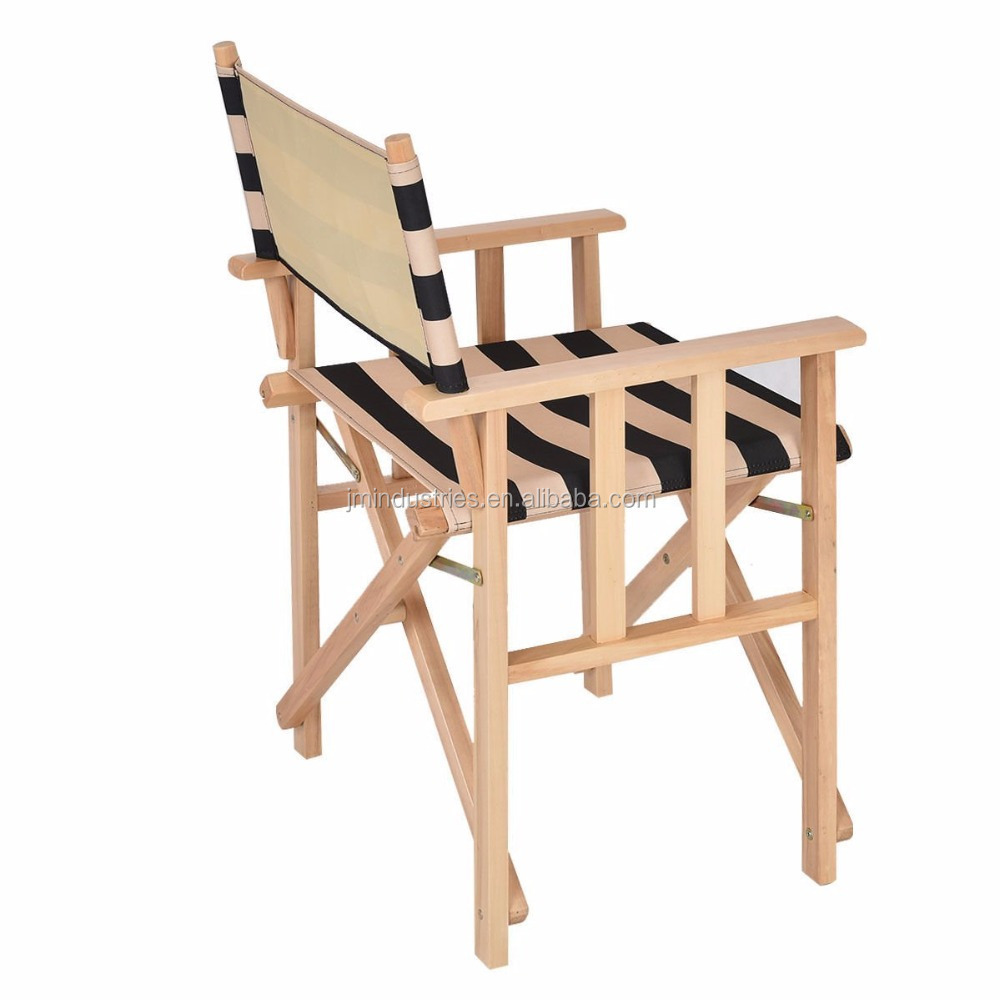 Stripe Canvas Wood Foldable Director Chair