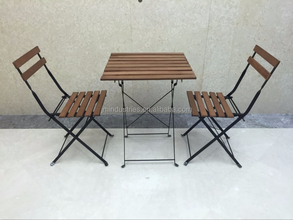 3 Pcs Patio Metal Bistro Set Outdoor Folding Furniture Set, Stable Steel Table and Chair Camping Set