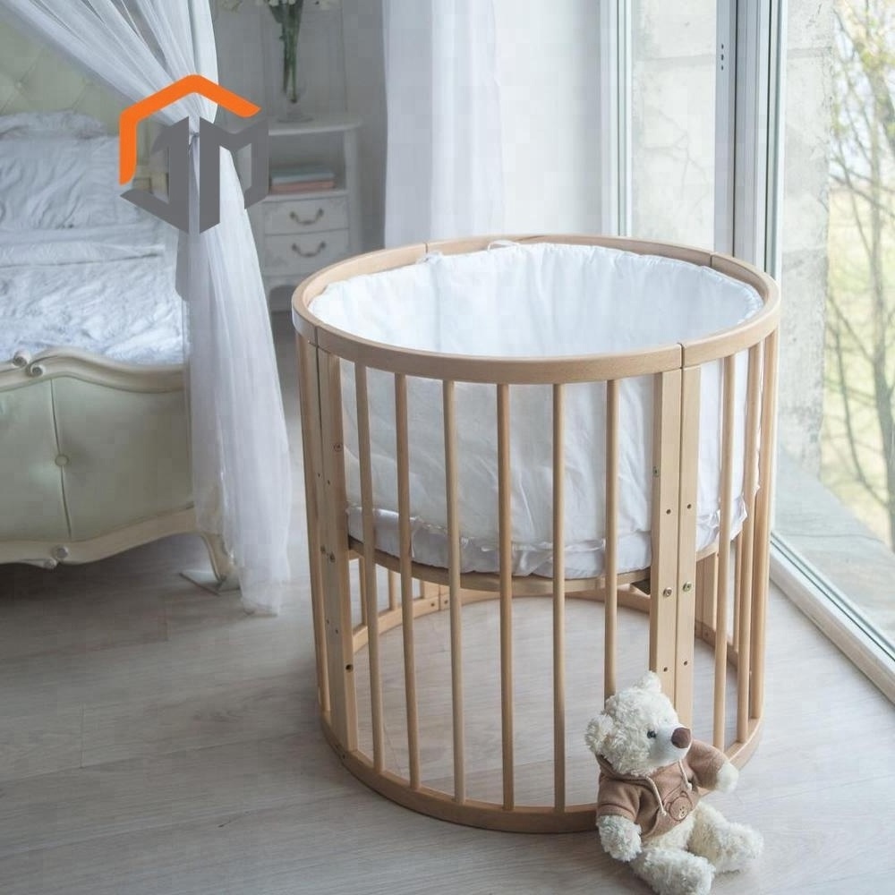 Hot Sale Convertible Rounded Edges Baby Bed Round Kids Bed