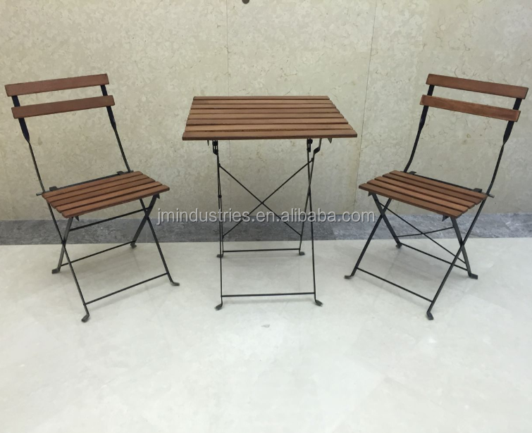 3 Pcs Patio Metal Bistro Set Outdoor Folding Furniture Set, Stable Steel Table and Chair Camping Set