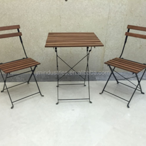 3 Pcs Patio Metal Bistro Set Outdoor Folding Furniture Set, Stable Steel Table and Chair Camping Set