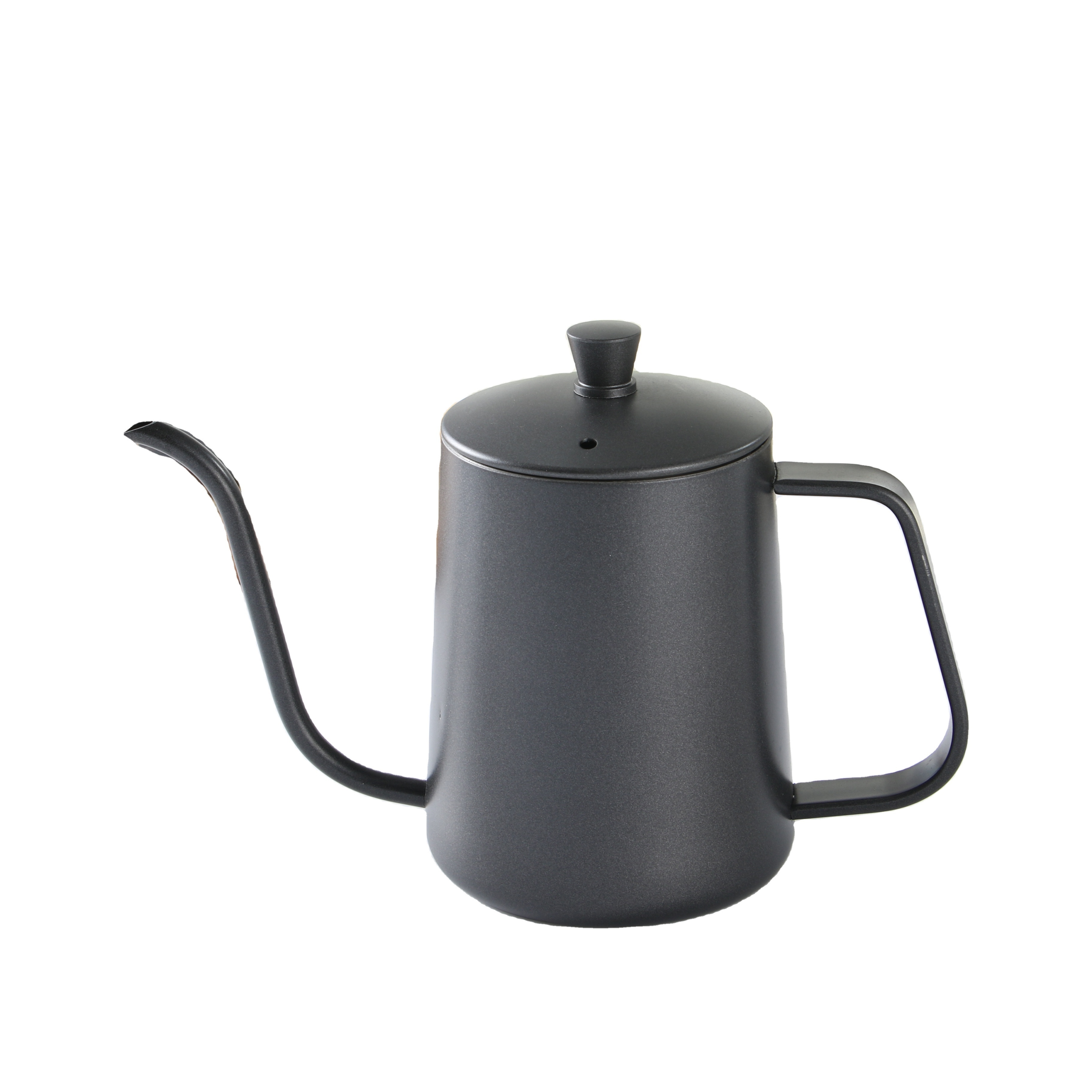 Black Coating 350/600ml Long Mouth Stainless Steel Drip Tea Coffee Hand Gooseneck Kettle with lid