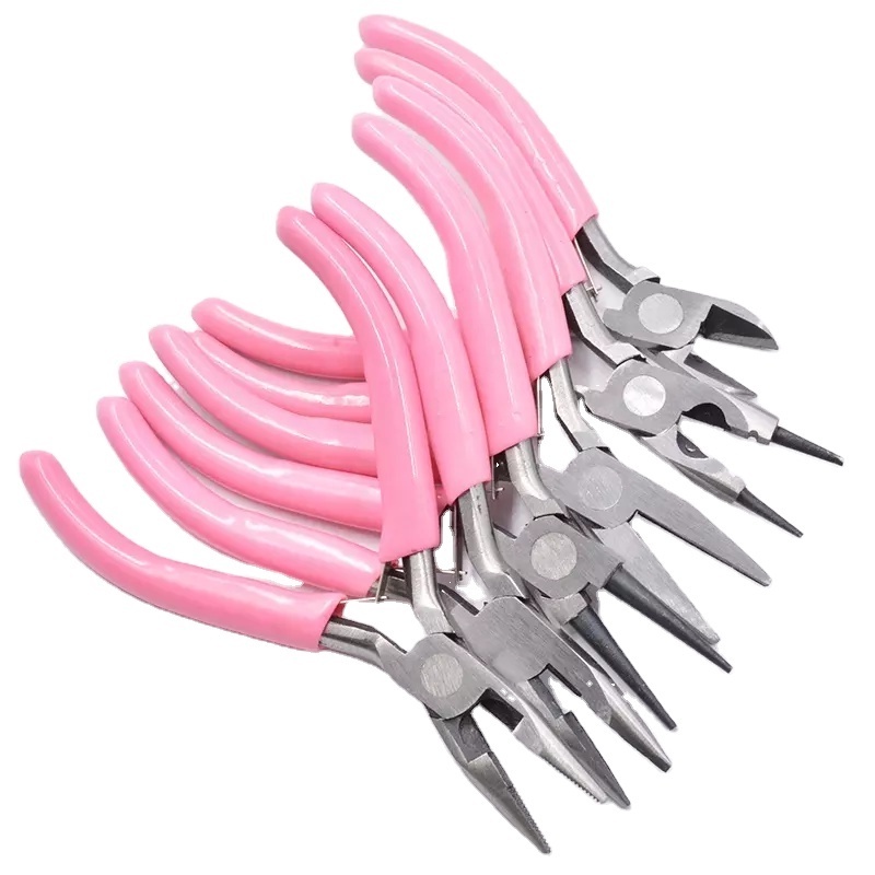 Jewelry Pliers Pink Handle multi function Jewelry Pliers Tools Equipment Kit for DIY jewellery Accessory pliers