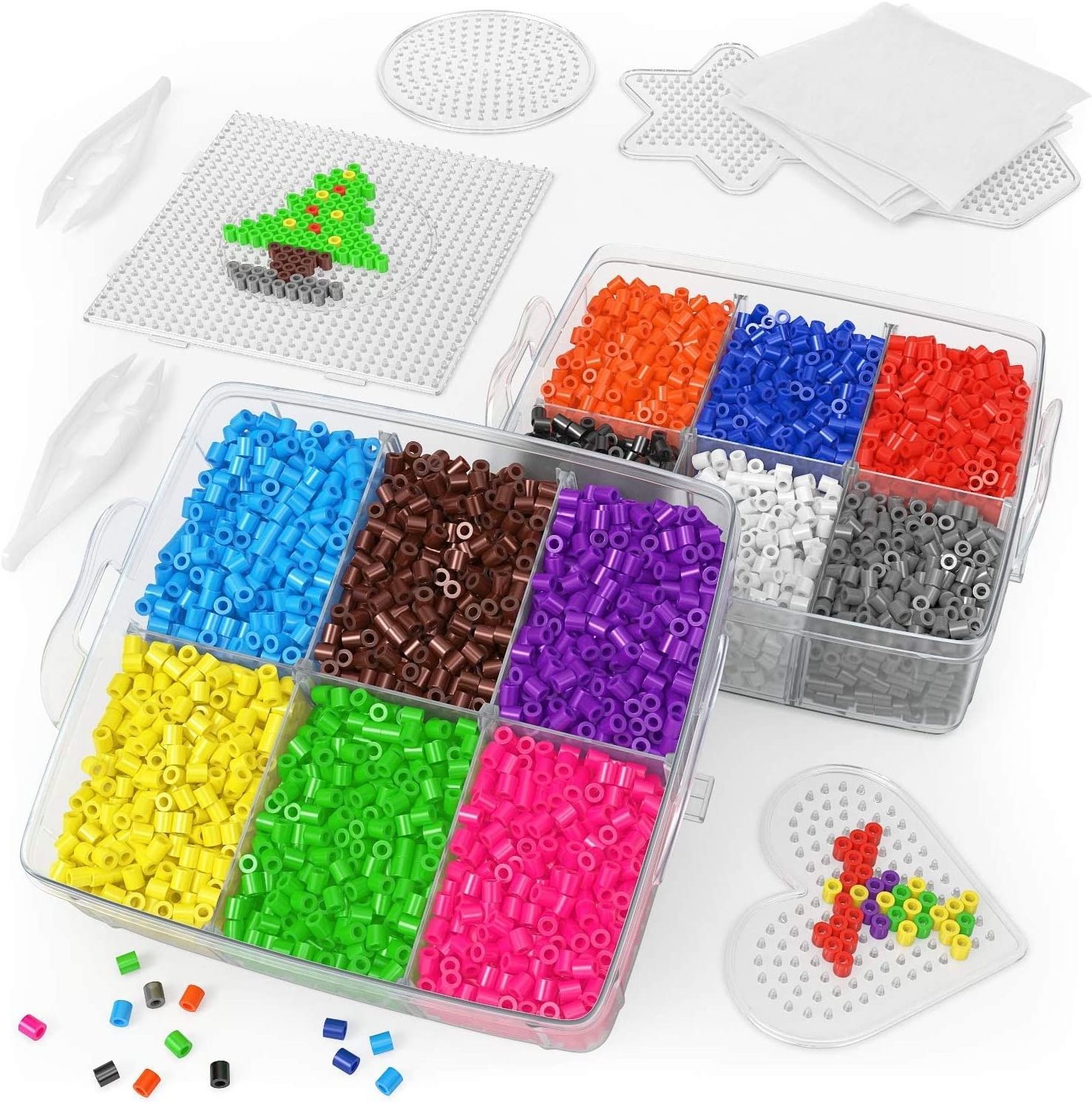 Perler Bead Kit 2.5mm & 5mm Ironing Beads Crafted Toys Custom Logo Educational DIY Plastic for Kids Hama Beads 24-color Unisex