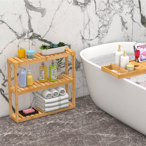 Bathroom Organizer Shelves Bamboo Adjustable 3 Tiers Floating Shelf Over The Toilet Storage