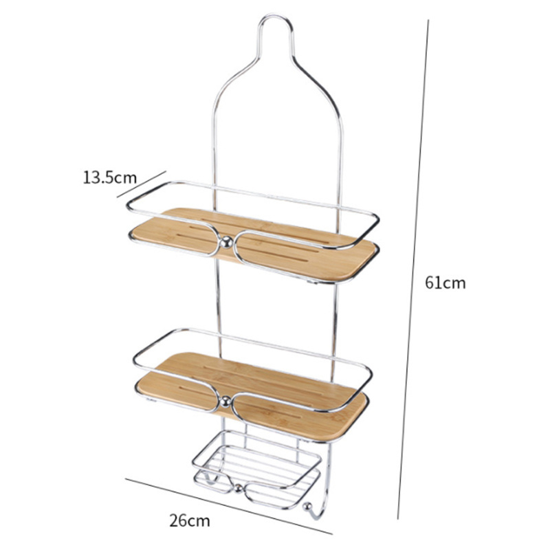 Hanging Showers Head Shampoo Organizer No Drilling Bath Storage Bathroom Basket Shower Shelf Caddy