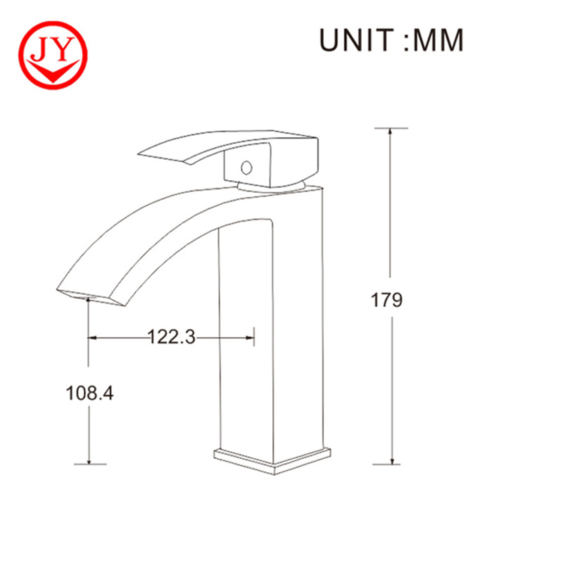 Single handle taps one hole waterfall mixer stainless steel sink tap bathroom face wash basin faucet