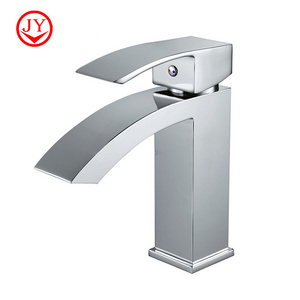 Single handle taps one hole waterfall mixer stainless steel sink tap bathroom face wash basin faucet