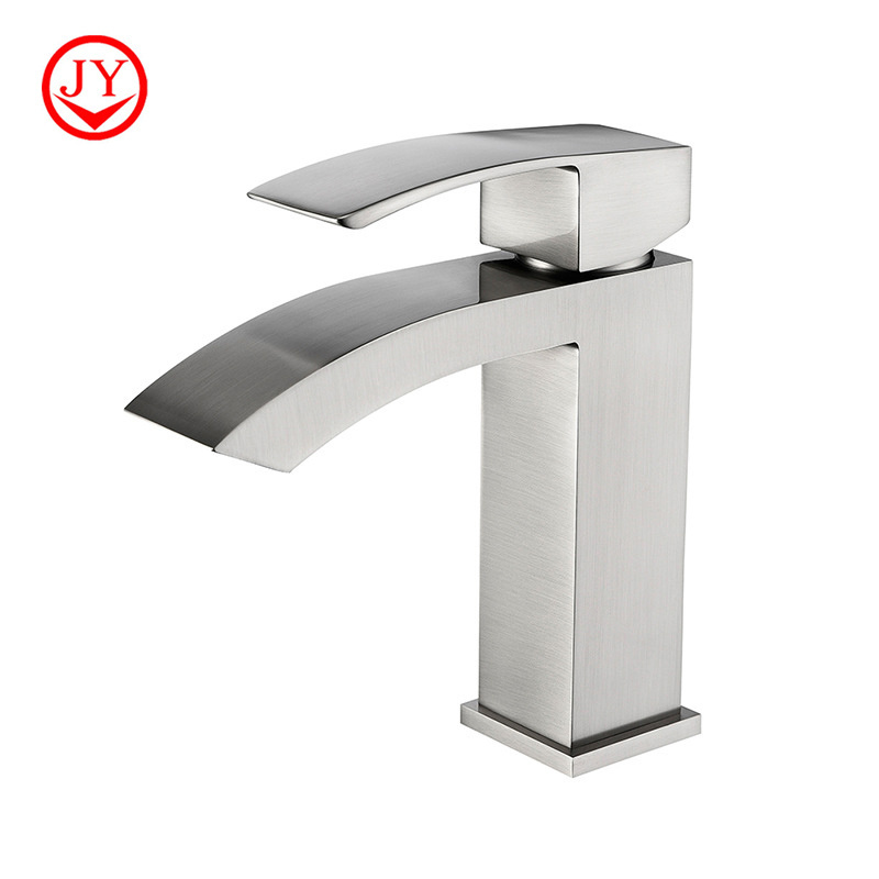 Single handle taps one hole waterfall mixer stainless steel sink tap bathroom face wash basin faucet