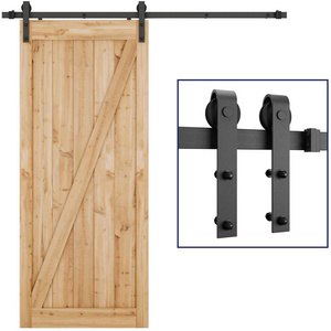 Matte Black Heavy Duty Sliding Barn Door Hardware Kit