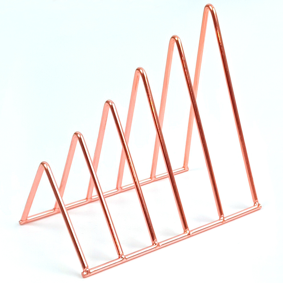 Nordic Style Triangle Desktop Album Magazine Holder 5 Slots File Organizer Bookshelf For Office Home School