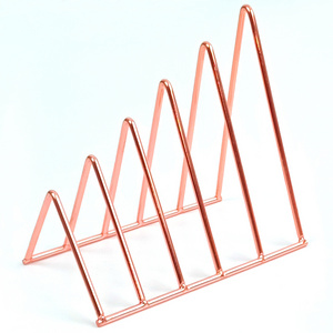 Nordic Style Triangle Desktop Album Magazine Holder 5 Slots File Organizer Bookshelf For Office Home School