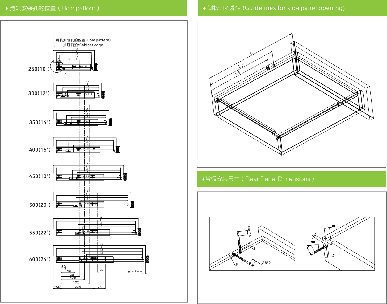 Factory Customized Stainless Steel Undermount Hydraulic Drawer Rail Soft Closing Heavy Duty Sliding Drawers