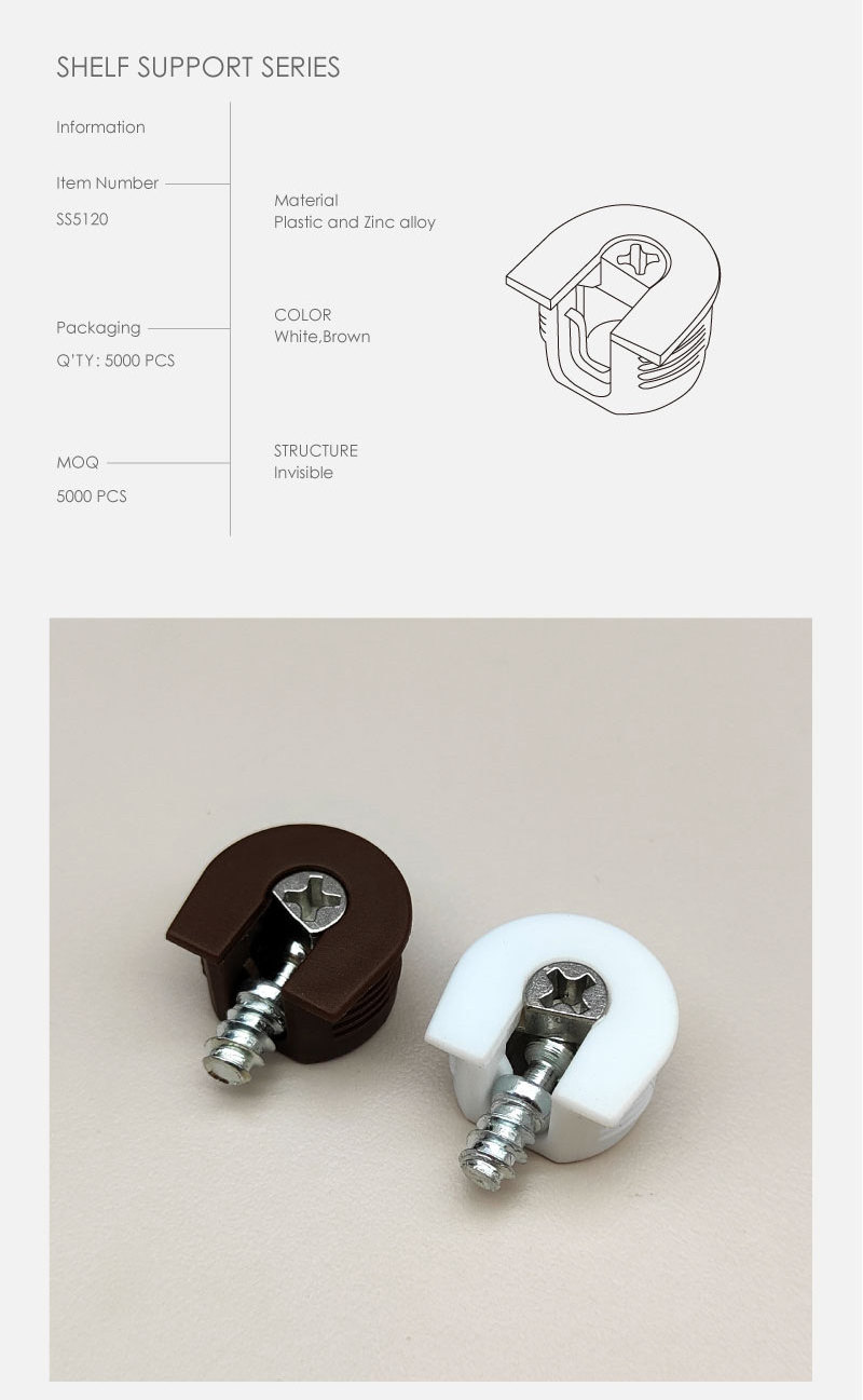 Top Selling Zinc Alloy 3 In 1 Furniture Connector Concealed Metal Shelf Support For Fastener