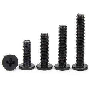 Wholesale M1.2 M1.4 M1.6 M2 M2.5 M3 Black Carbon Steel Thin Head Screw CSK Countersunk Flat Head Cross Phillips Machine Screw