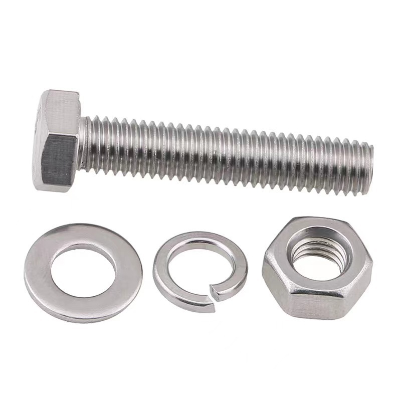 Stainless steel A2 A4 DIN931 partial half thread Hex bolt and nut and washer