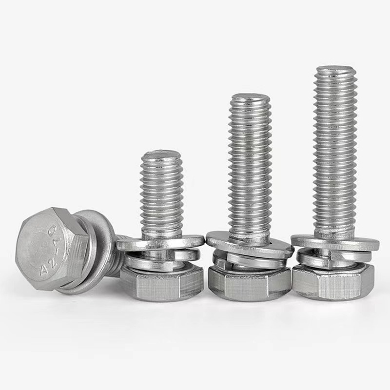 Stainless steel A2 A4 DIN931 partial half thread Hex bolt and nut and washer