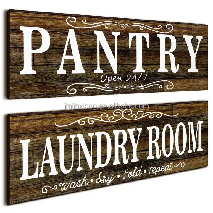 Farmhouse Family Wall Sign Wash Dry Fold Repeat Home Rustic Wooden Laundry Room Decor