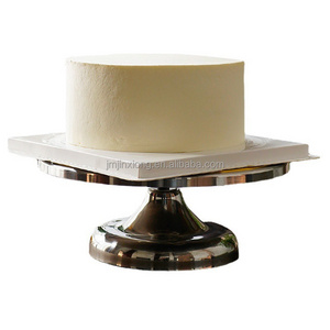 Baking Tool Stainless Steel Cake Plate Turntable Rotating Round Cakes Table Rotary Table Cake Stand With Silicone bottom cushion