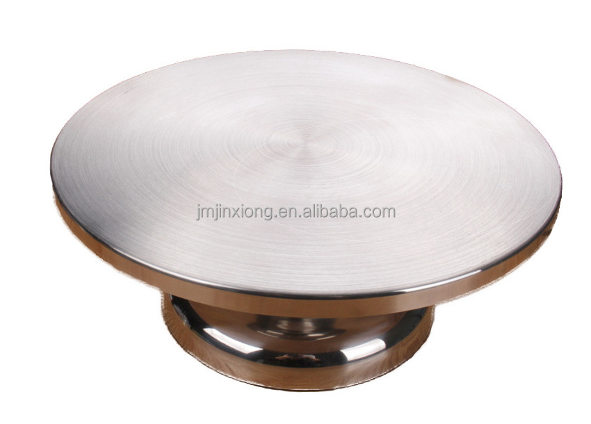 Baking Tool Stainless Steel Cake Plate Turntable Rotating Round Cakes Table Rotary Table Cake Stand With Silicone bottom cushion