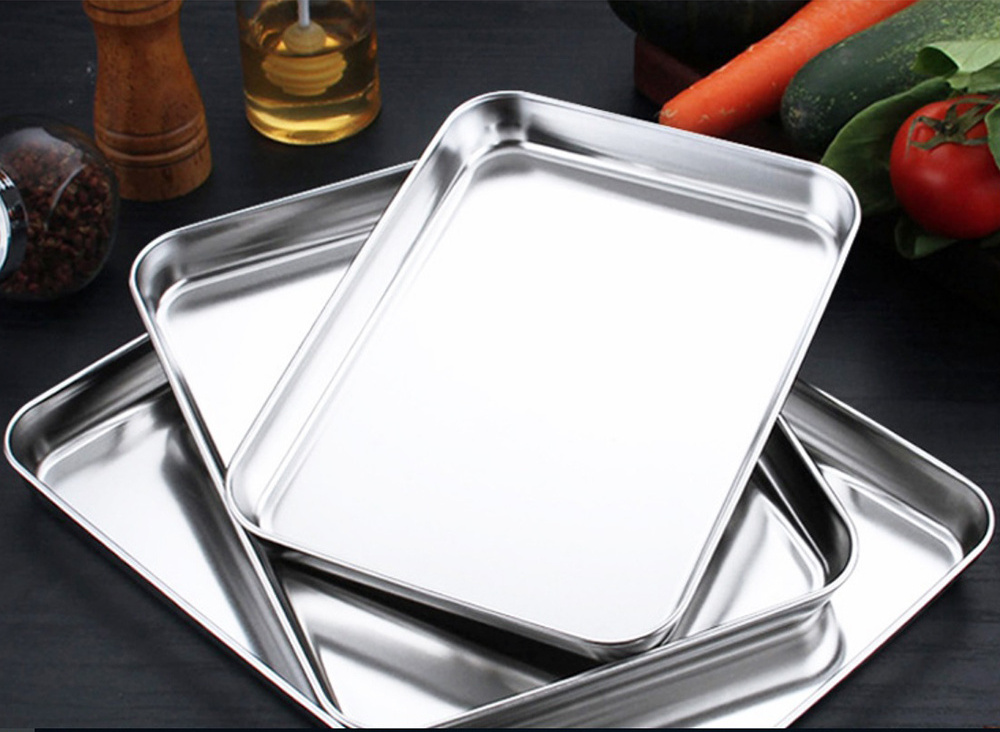 High Quality Stainless Steel Sheet Pan/Food Tray/Baking Pan Bakery Oven Use Cookie And Baking Sheets