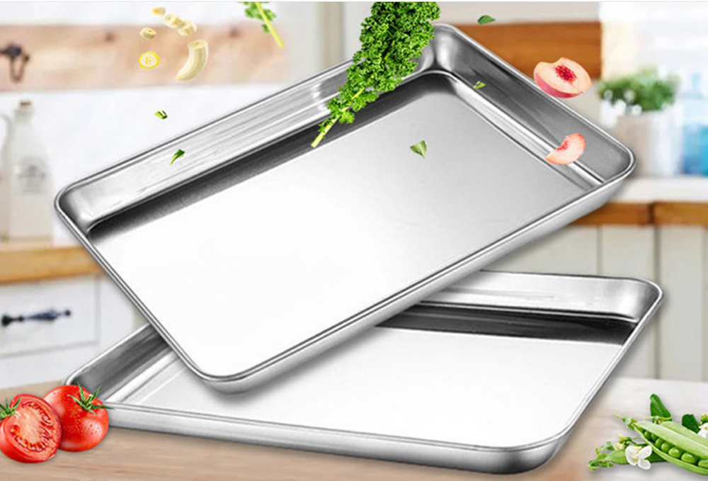 High Quality Stainless Steel Sheet Pan/Food Tray/Baking Pan Bakery Oven Use Cookie And Baking Sheets