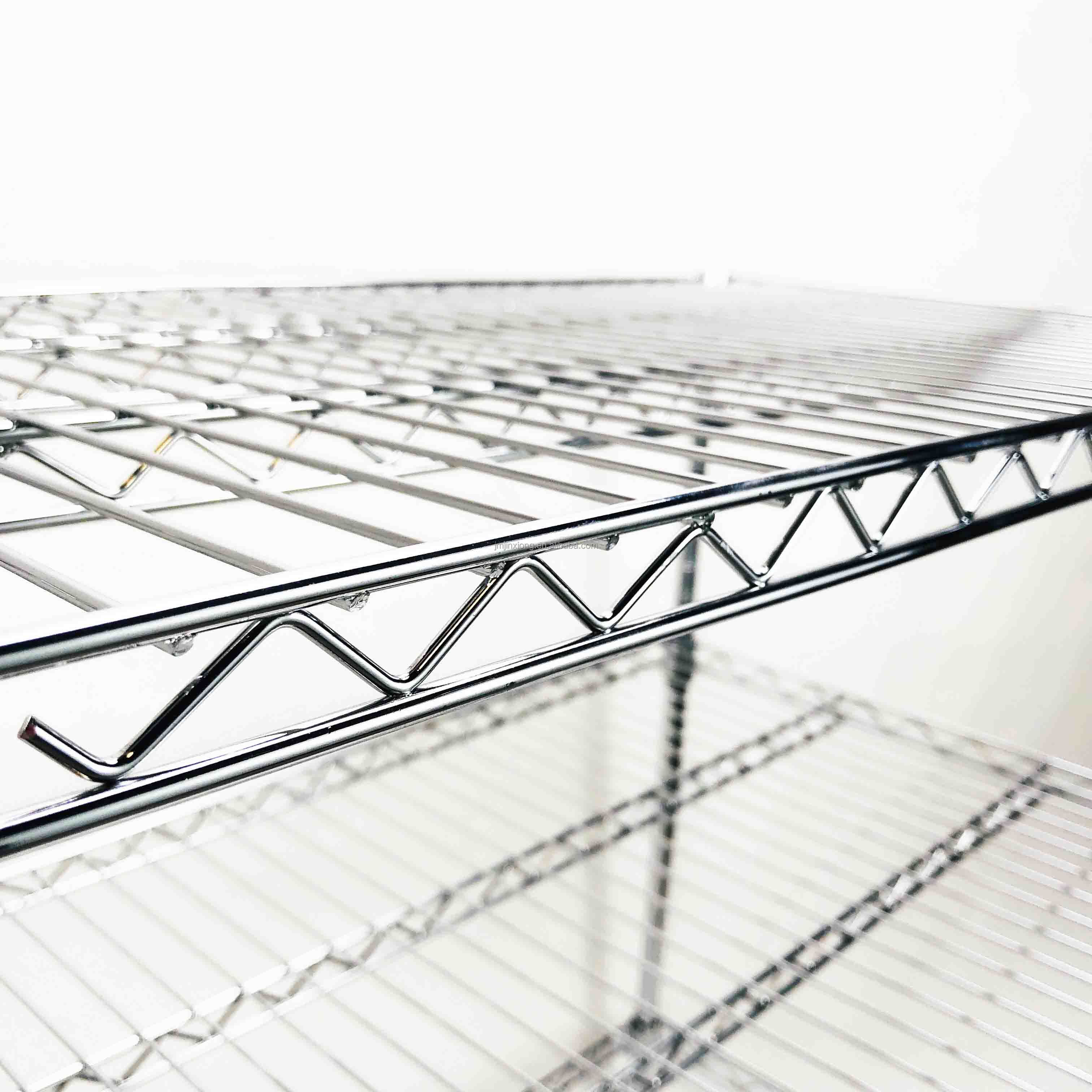 Heavy Duty Kitchen Restaurant 4 Tiers Chrome and Powder Coated Metal Storage Wire Shelf / Adjustable Storage Rack