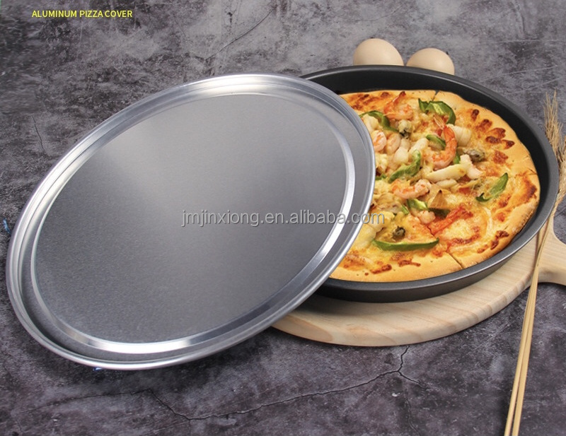 Round Hemming Classic Silver Mirrored Aluminum Alloy Bakeware Cake Baking Pan Pizza Pan Cover Bread Baking Tray Lid