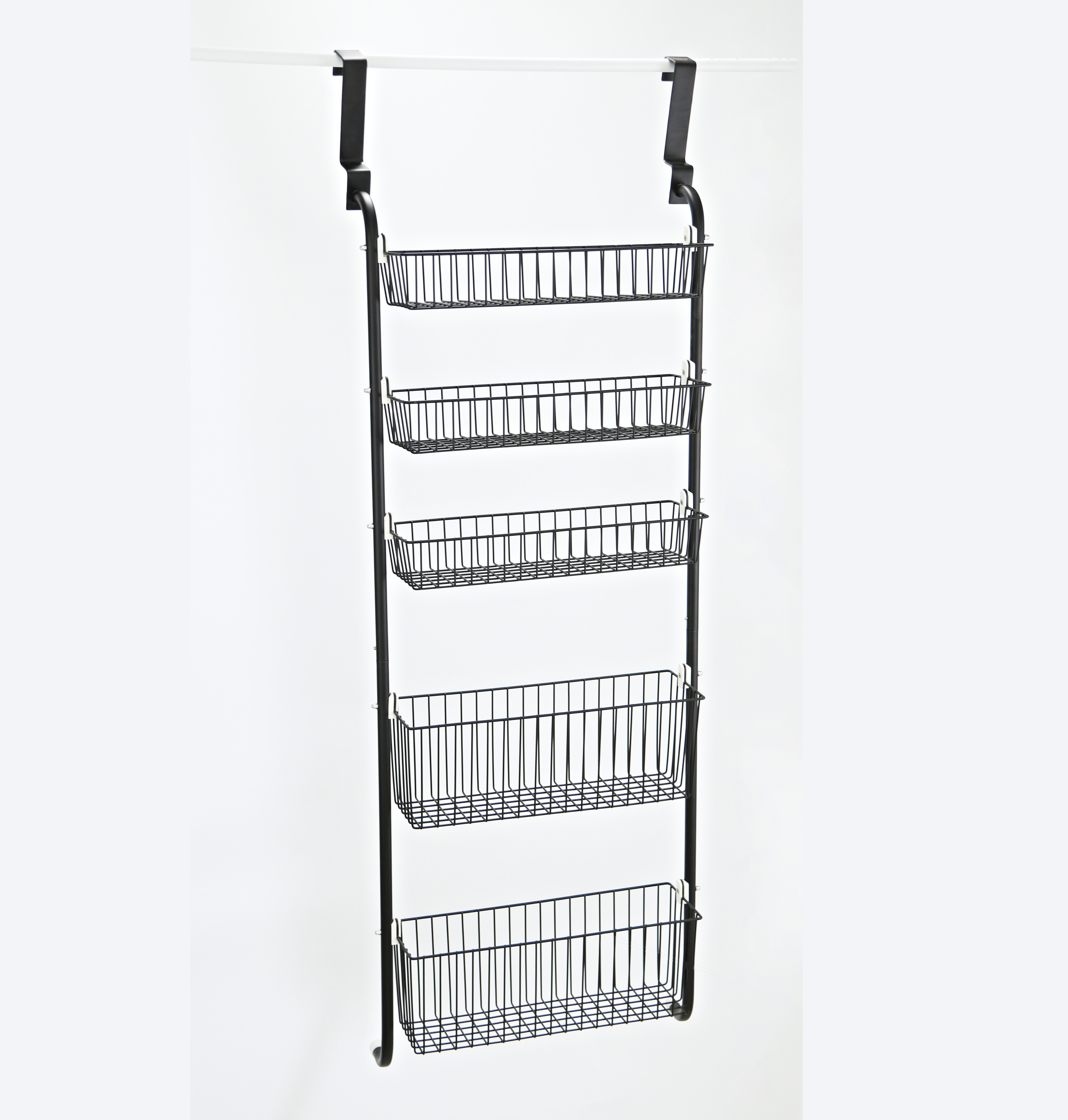 Five Tiered Over the Door Multi-layer Hanging  Basket Shelf Wire Organizer Storage Rack Wire Display Rack With Five Baskets