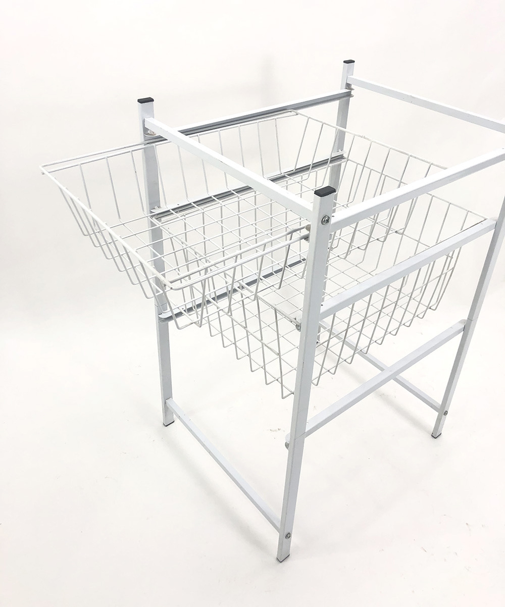 3 Tier Kitchen Under Sink Cabinet Sliding Basket Iron Wire Storage Organizer Shelf Bathroom Metal Rack Drawers